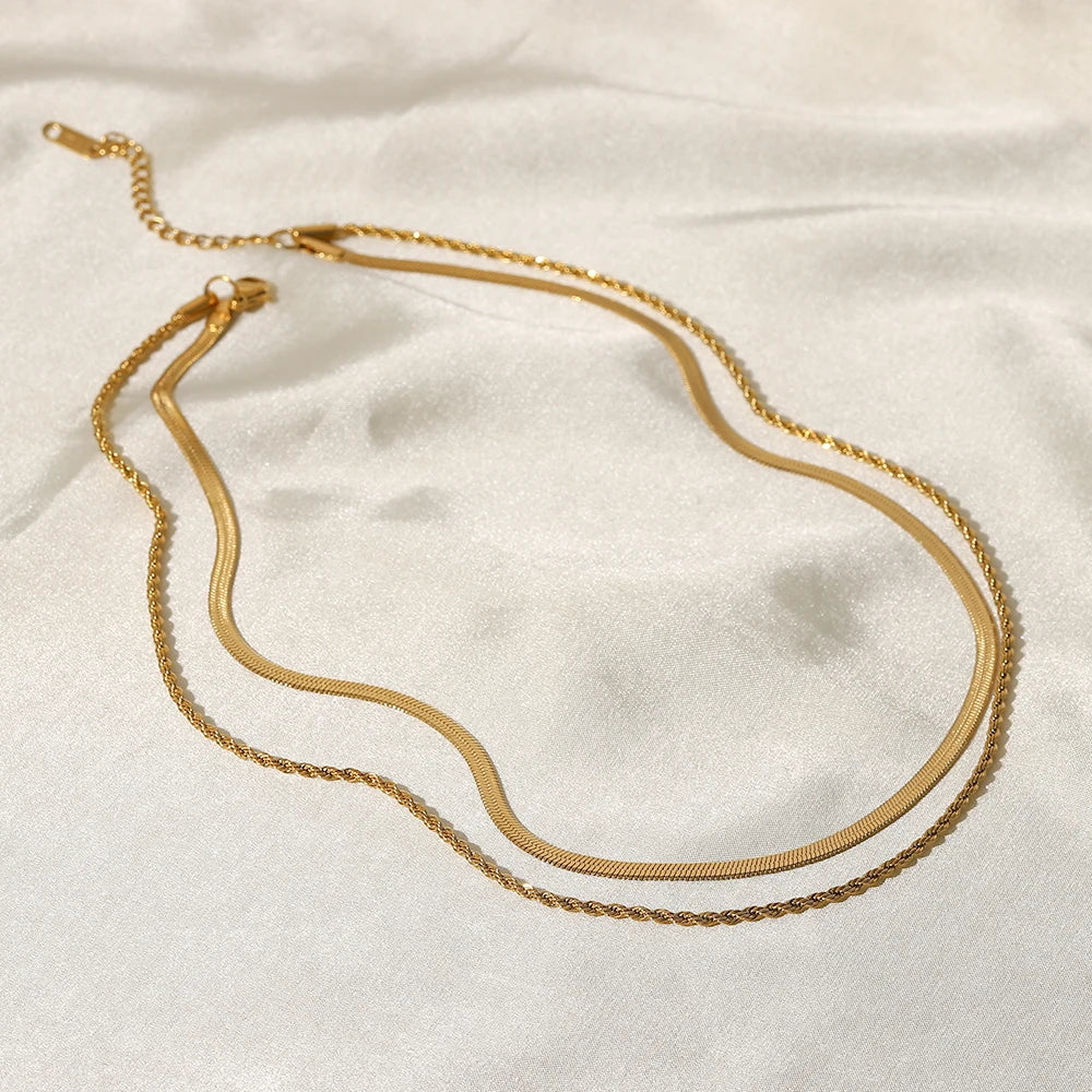Rich Double Layer Chain Necklace