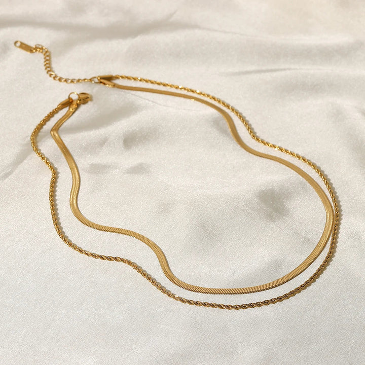 Rich Double Layer Chain Necklace
