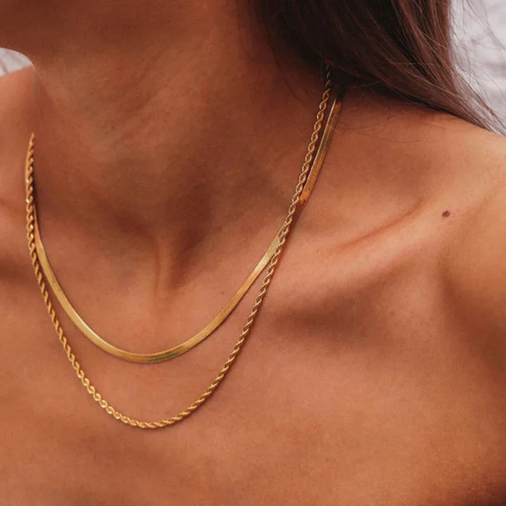 Rich Double Layer Chain Necklace