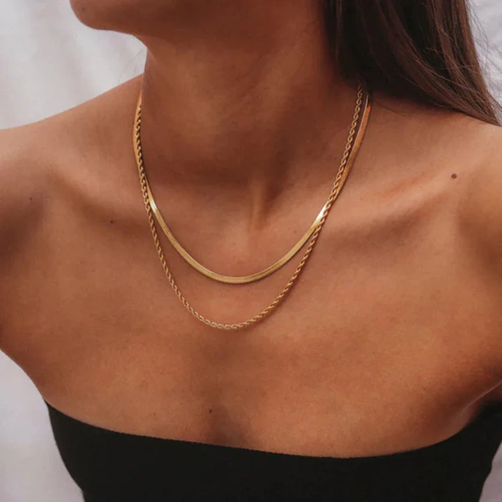 Rich Double Layer Chain Necklace