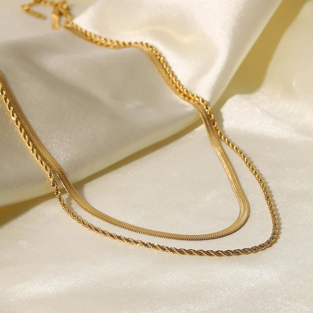 Rich Double Layer Chain Necklace