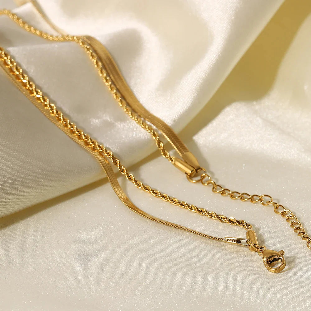 Rich Double Layer Chain Necklace