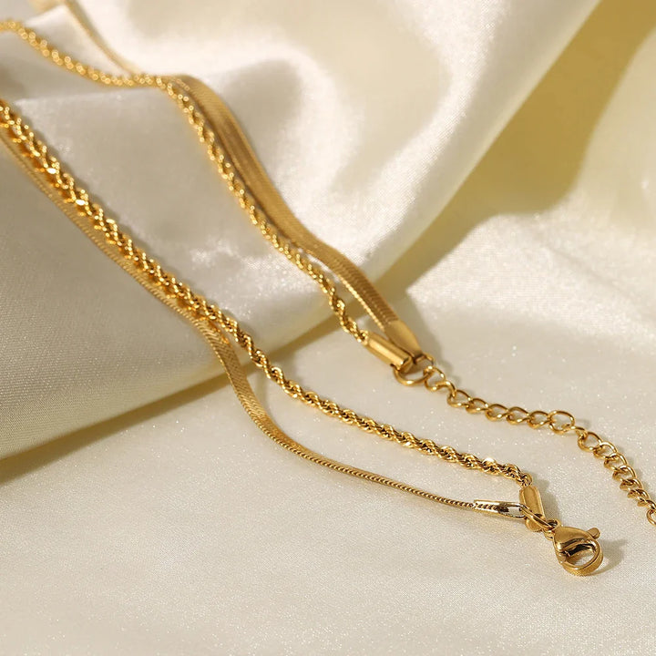 Rich Double Layer Chain Necklace