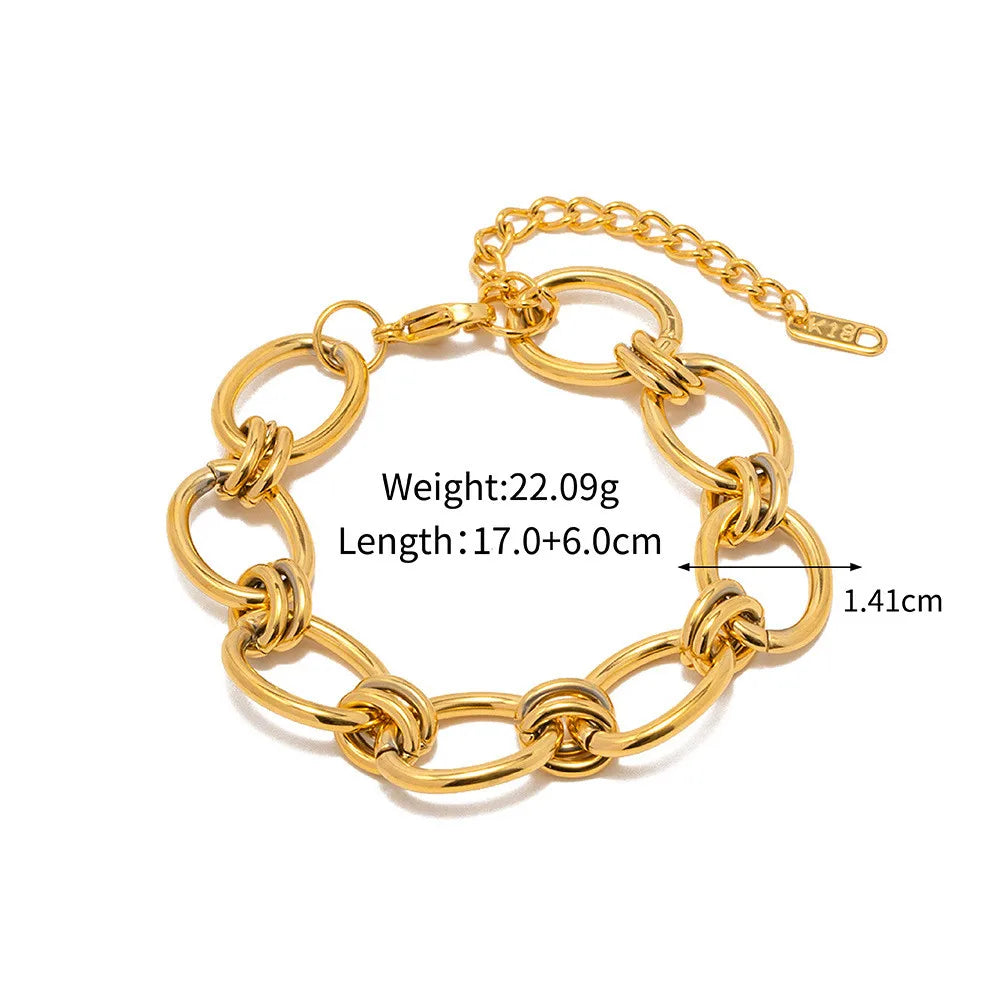 Orlina Gold Chain Necklace &amp; Bracelet Set