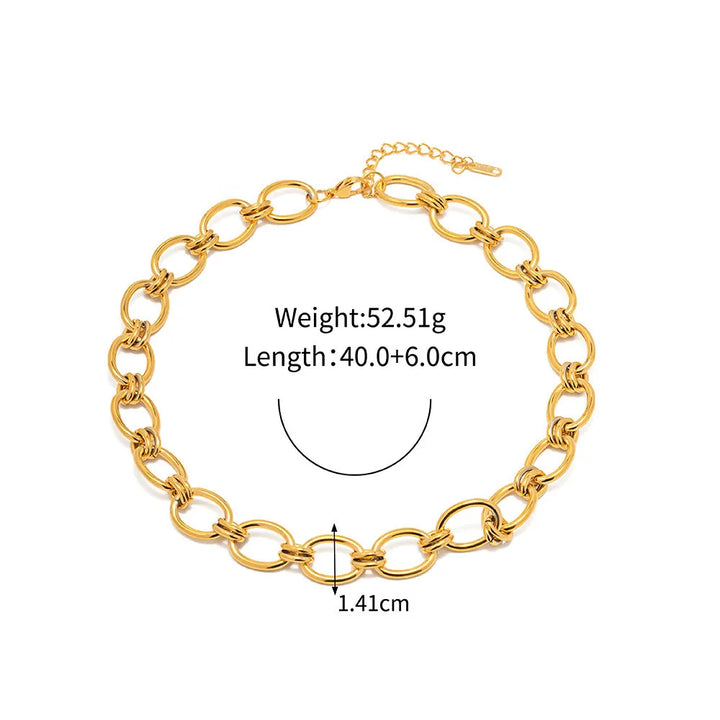 Orlina Gold Chain Necklace &amp; Bracelet Set