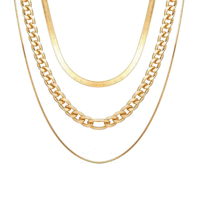 Asiya Triple Layer Chain Necklace