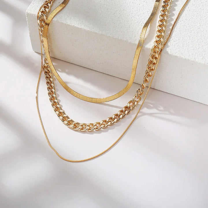 Asiya Triple Layer Chain Necklace