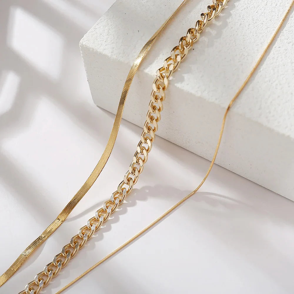 Asiya Triple Layer Chain Necklace