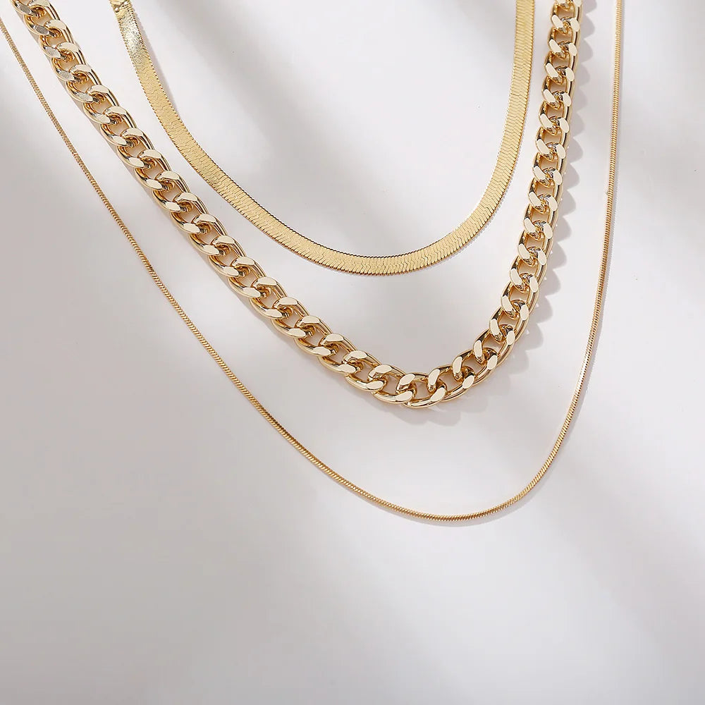 Asiya Triple Layer Chain Necklace