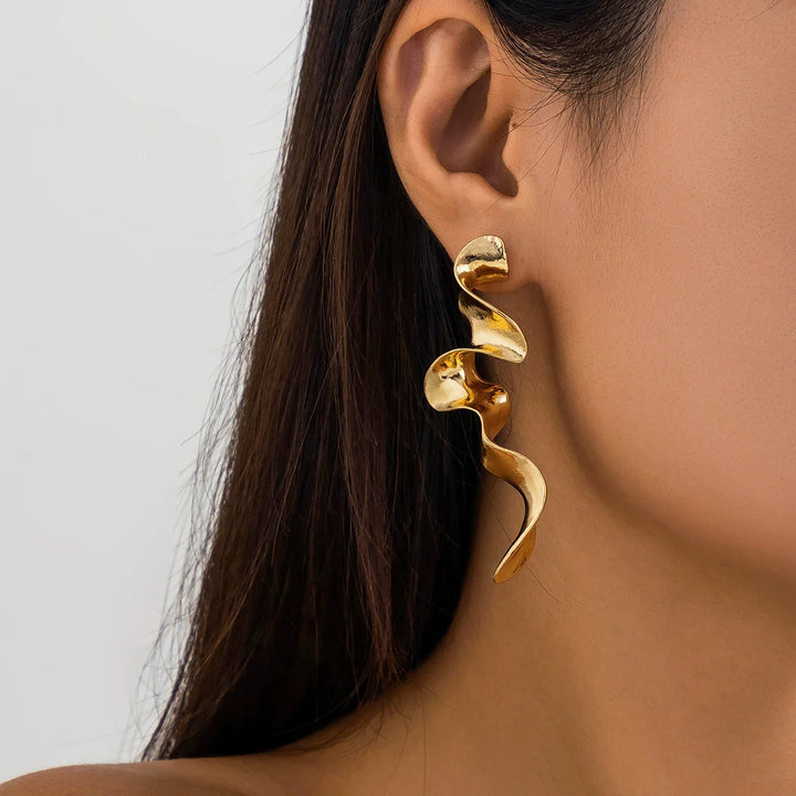 Giles Sculpted Drop Statement Earrings