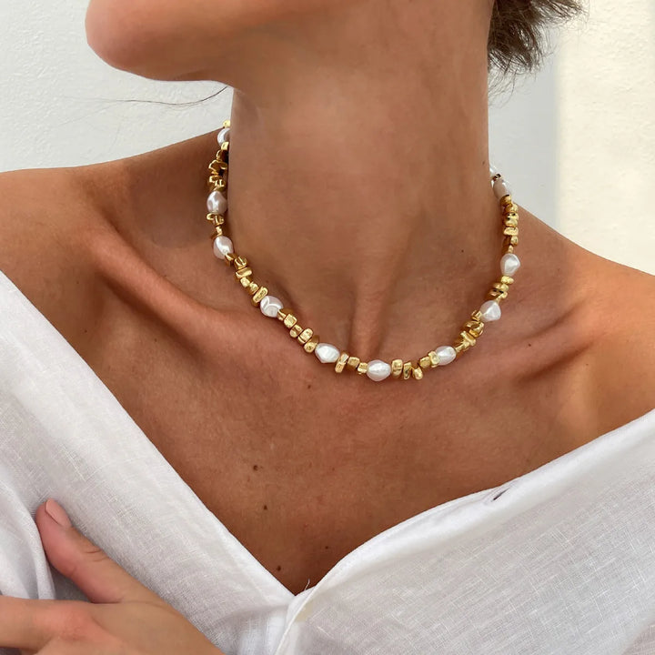 Velmira Pearl Beaded Choker Necklace