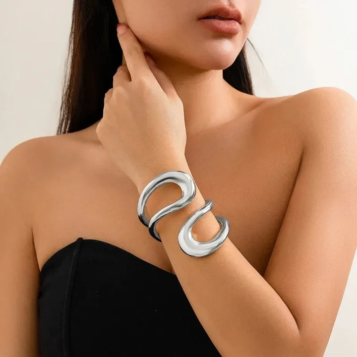 Mila Sculpted Open Cuff Bracelet