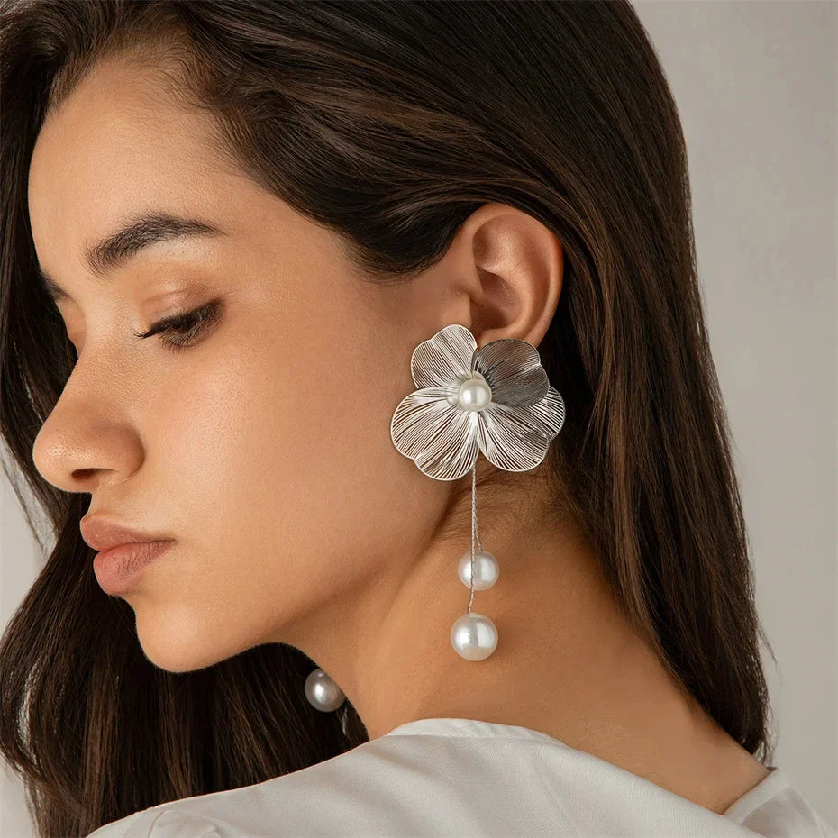 Randall Floral Pearl Drop Earrings