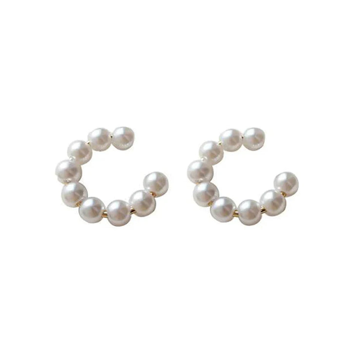 Cruz Minimal Pearl Hoop Earrings