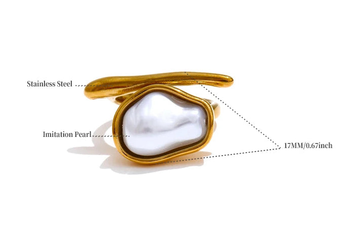Orlina Pearl Wave Ring