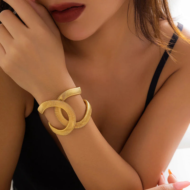 Trey Sculpted Link Cuff Bracelet