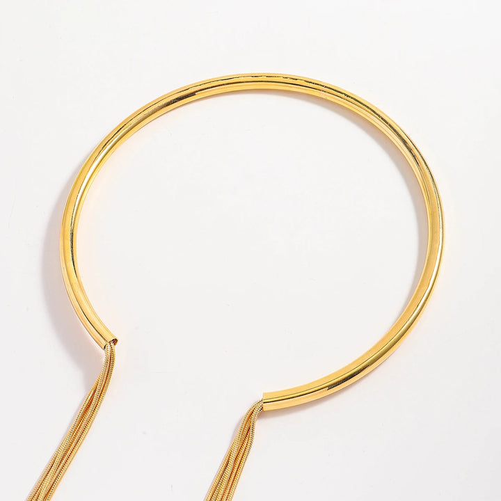 Aurielle Golden Tassel Collar Necklace