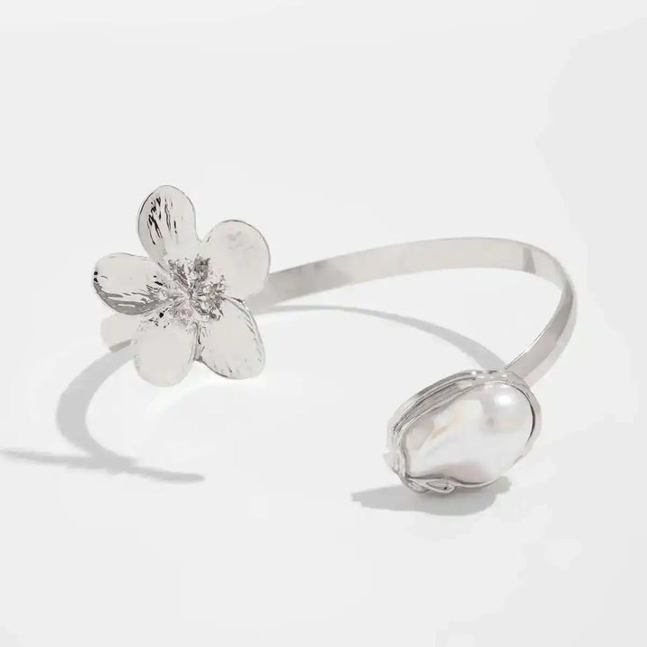 Levy Floral Pearl Arm Cuff Bracelet