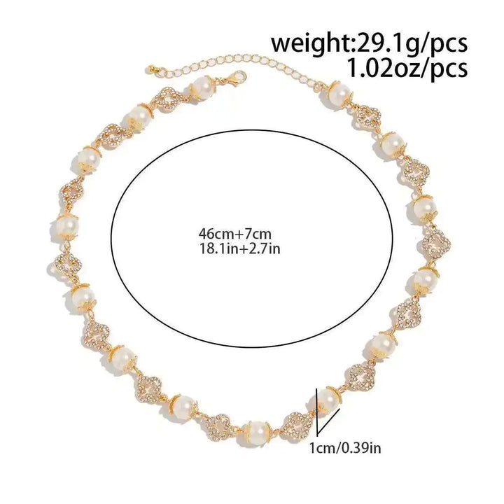 Celestia Pearl Floral Choker Necklace