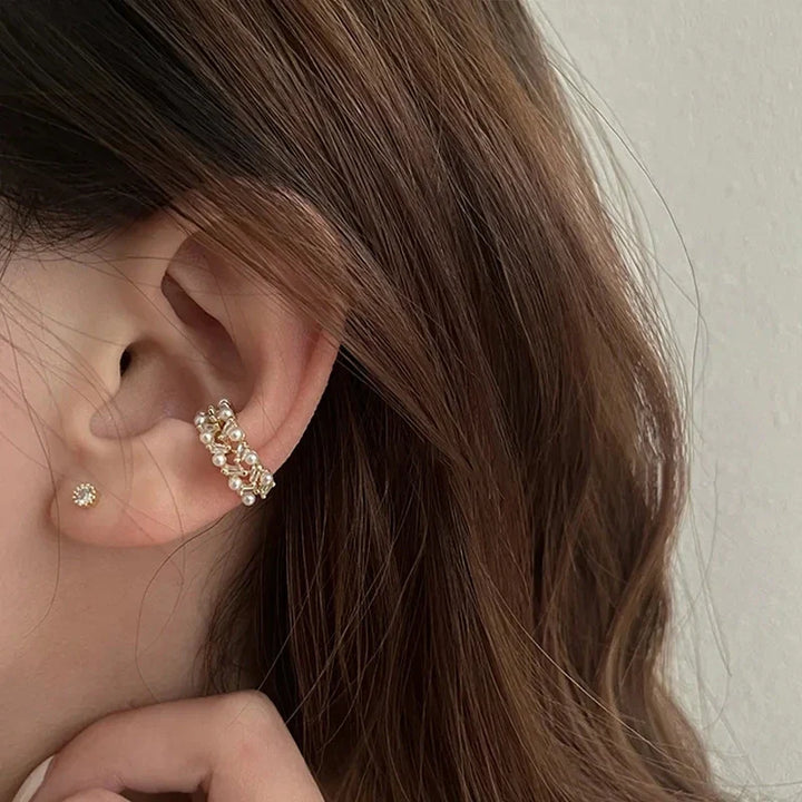 Moody Heart Pearl Ear Cuff Set