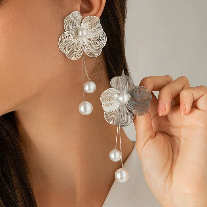 Randall Floral Pearl Drop Earrings
