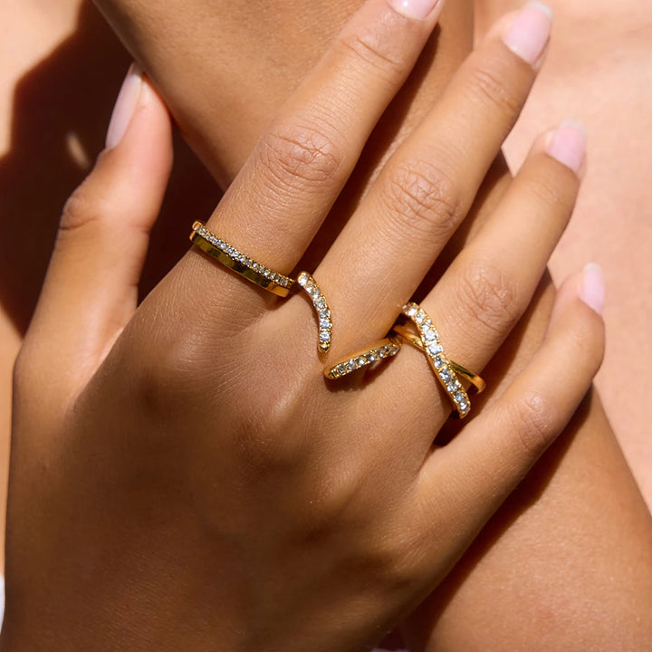 Virel X Shape Gold Ring