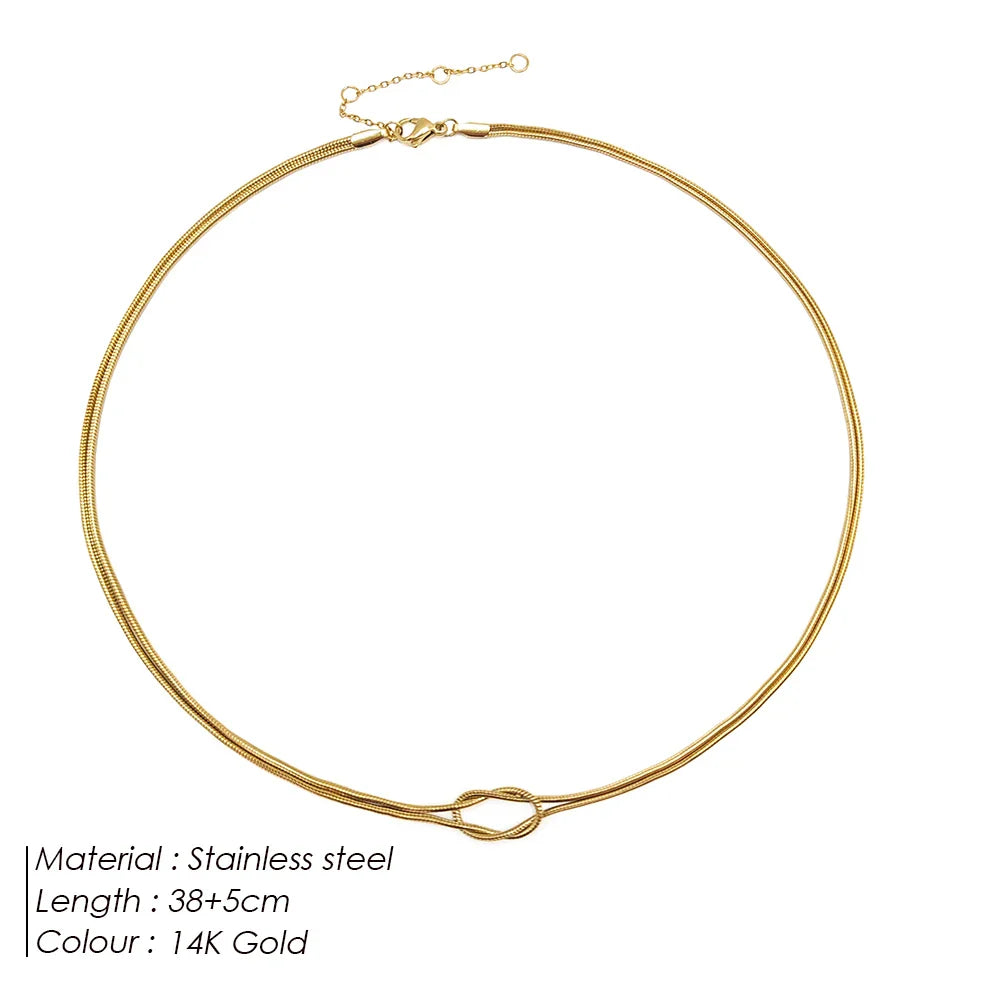 Asiya Minimal Knot Chain Necklace