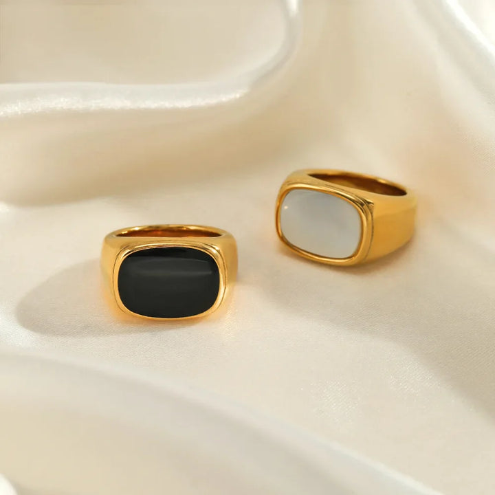 Rhea Square Chunky Geometric Ring