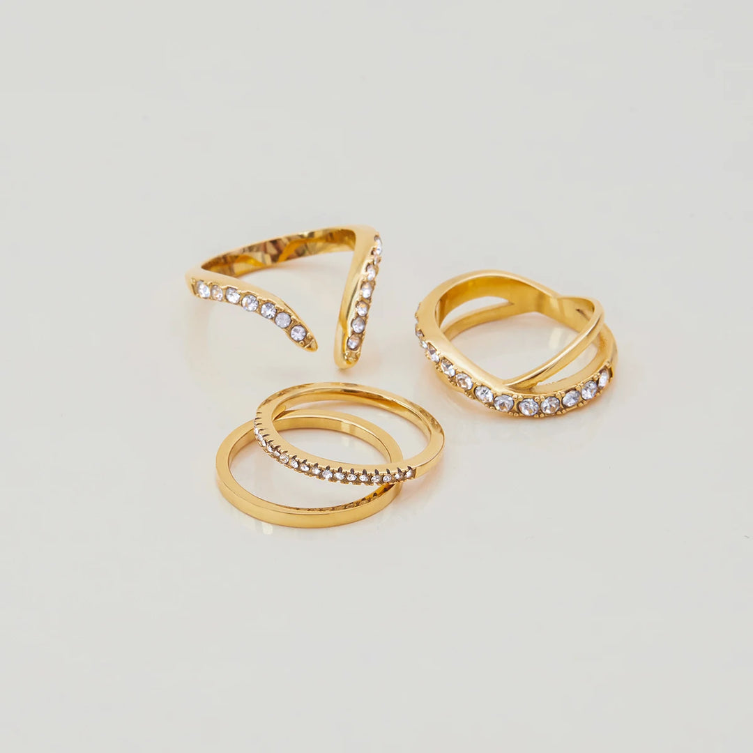 Virel X Shape Gold Ring
