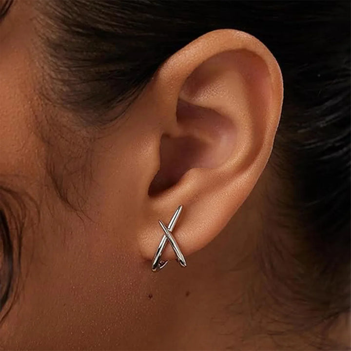 Park Cross Heart Stud Earrings