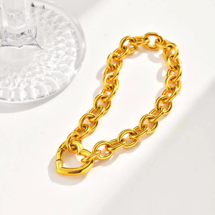 Amora Heart Link Chain Bracelet