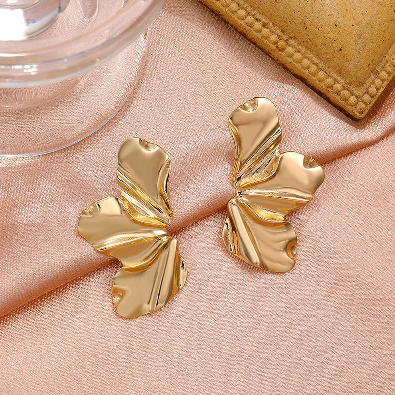 Avila Sculpted Floral Stud Earrings