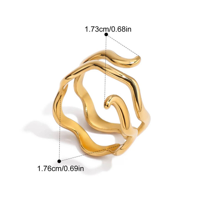 Nerra Wave Gold Open Ring