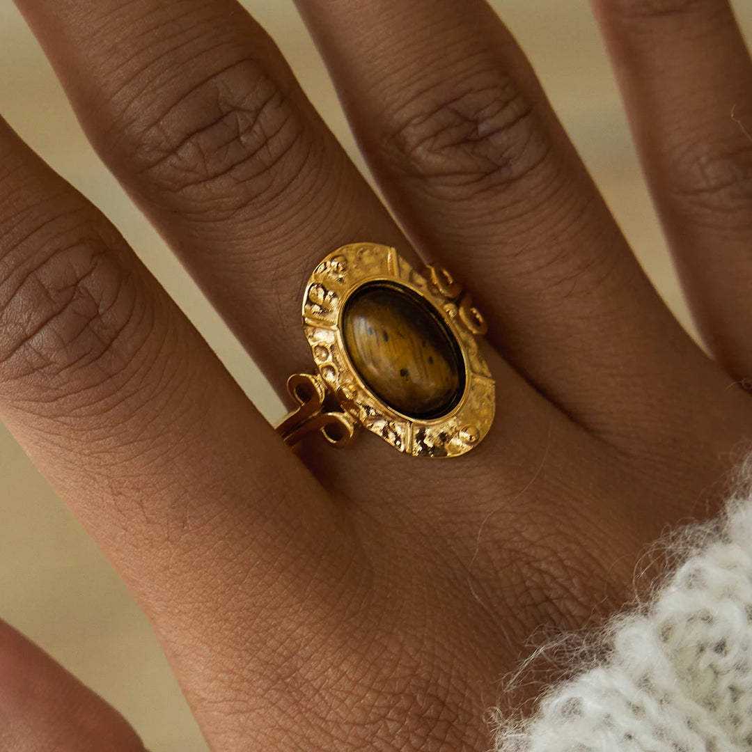 Zerina Tiger Eye Gold Ring