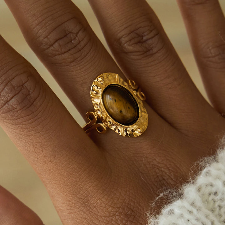 Zerina Tiger Eye Gold Ring