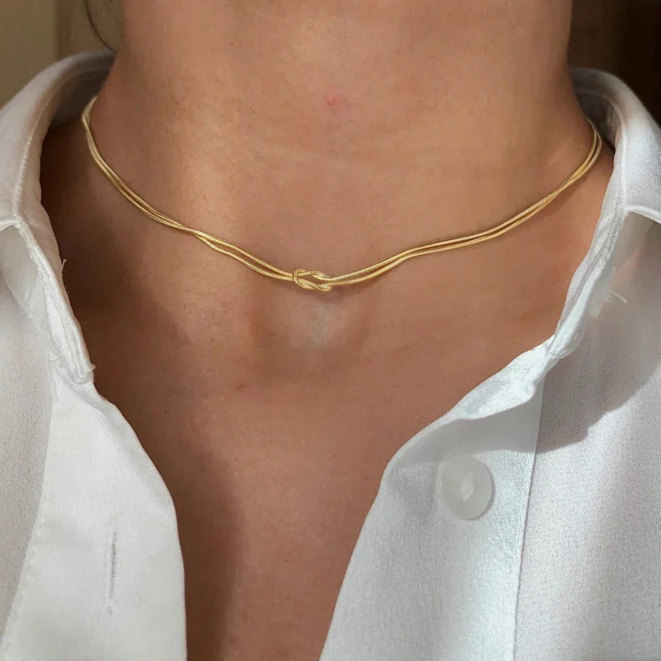 Asiya Minimal Knot Chain Necklace