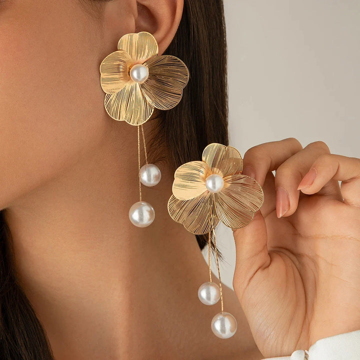 Randall Floral Pearl Drop Earrings