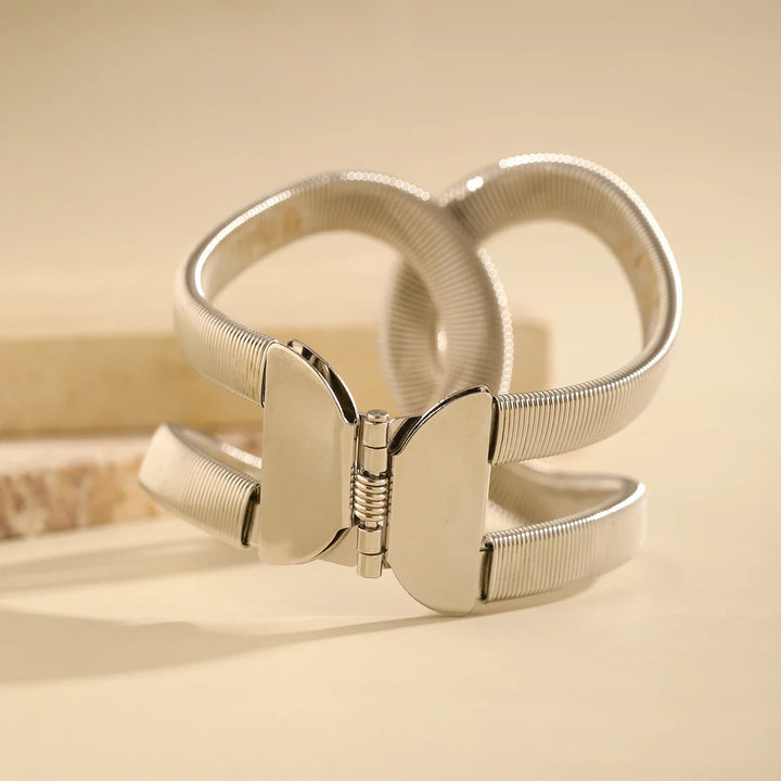 Trey Sculpted Link Cuff Bracelet