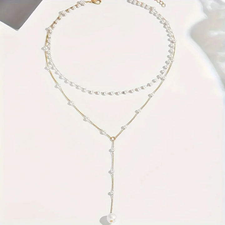 Lori Pearl Drop Layered Necklace