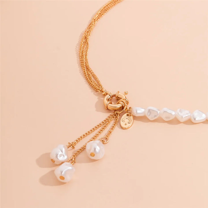 Elowen Irregular Pearl Tassel Necklace