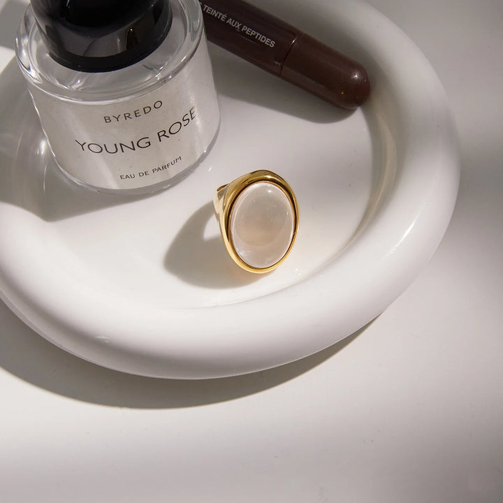 Lunara Clear Oval Crystal Ring