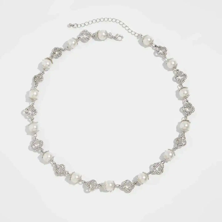 Celestia Pearl Floral Choker Necklace