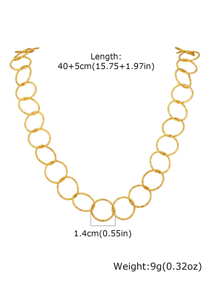 Aurelia Circle Link Necklace Bracelet Set