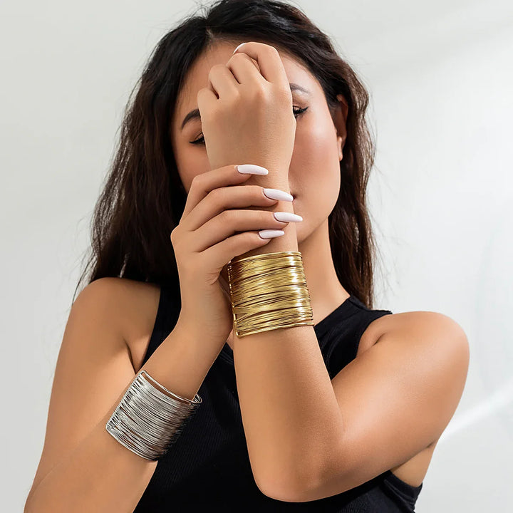 Lozano Wide Textured Cuff Bracelet
