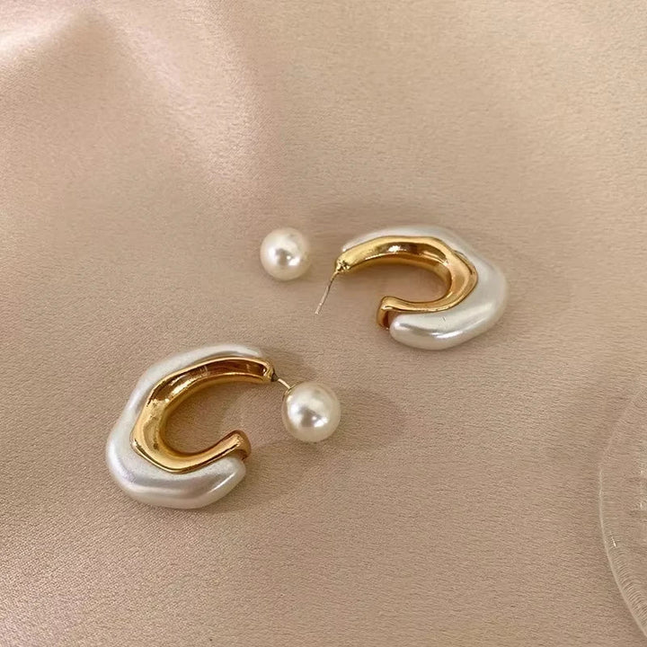 Chan Pearl Accent Hoop Earrings