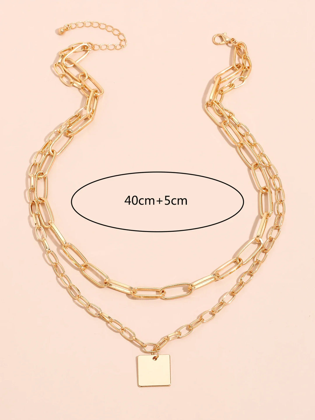 Duncan Layered Square Pendant Necklace