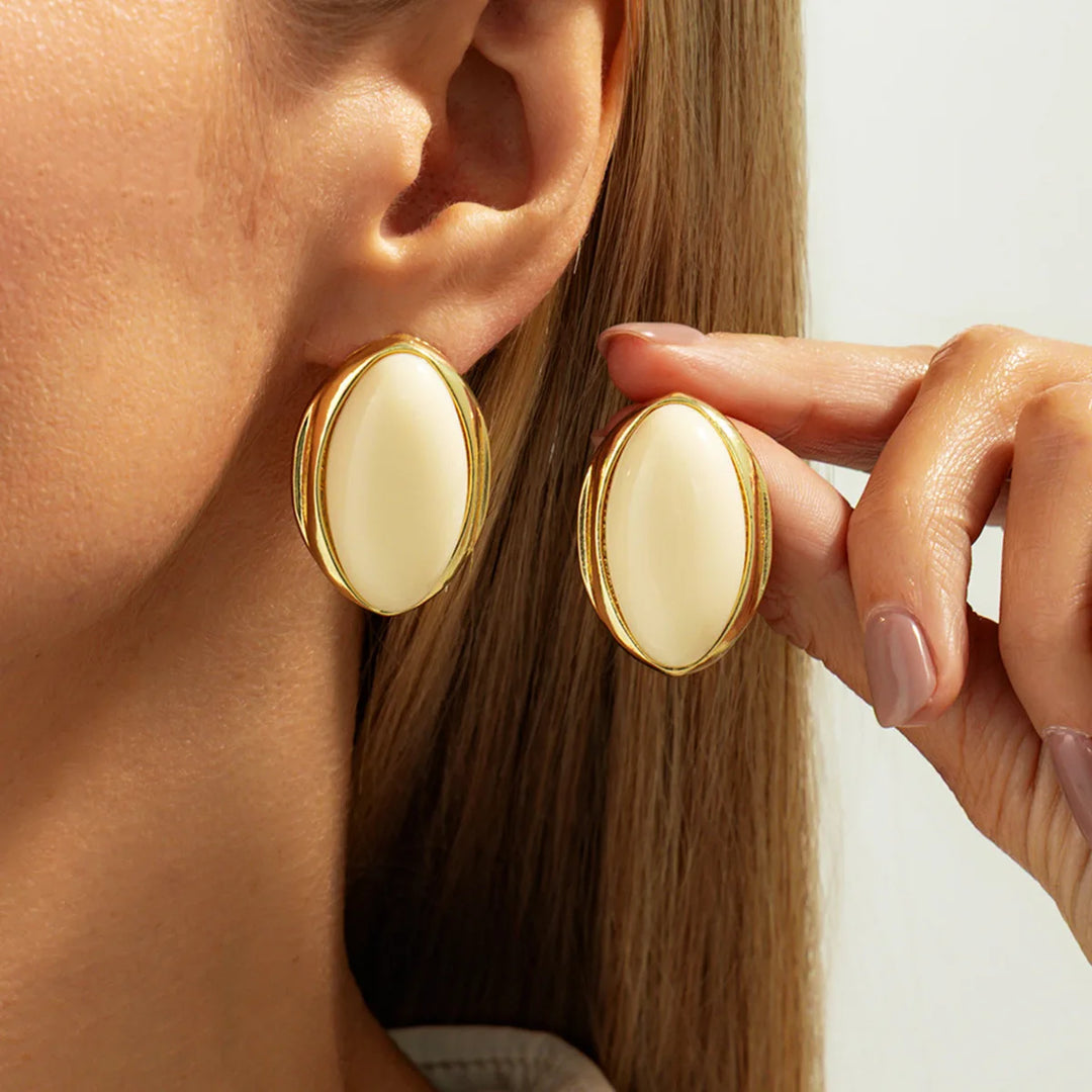 Velora Oval Stud Earrings