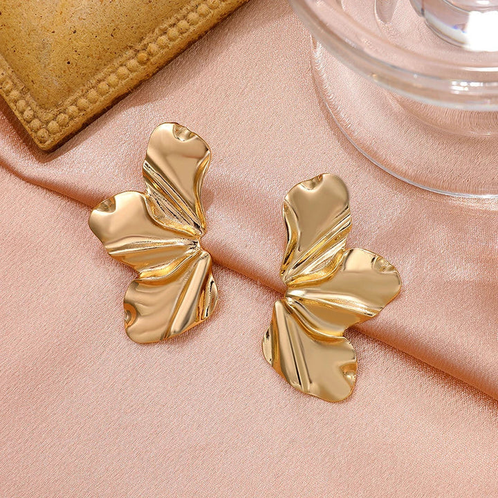 Avila Sculpted Floral Stud Earrings