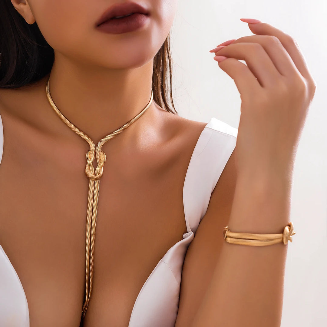 Seraphine Snake Chain Knot Jewelry Set