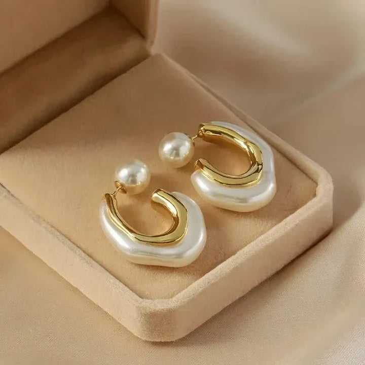 Chan Pearl Accent Hoop Earrings